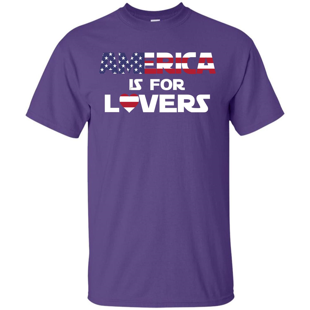 America Is For Lovers T-shirt Purple