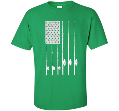 Patriotic Fishing T-Shirt with American USA Flag Great Gift shirt Irish Green