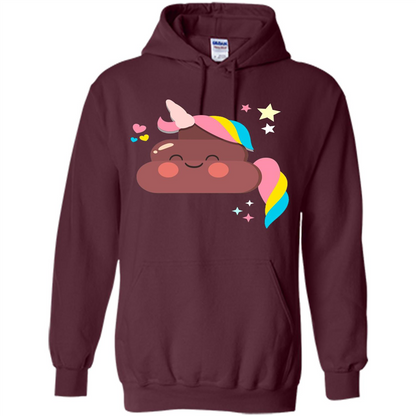 Emoji Happy Unicorn Poop Funny T-shirt Maroon