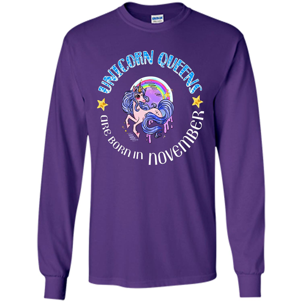 November Unicorn T-shirt Unicorn Queens Are Born November Purple