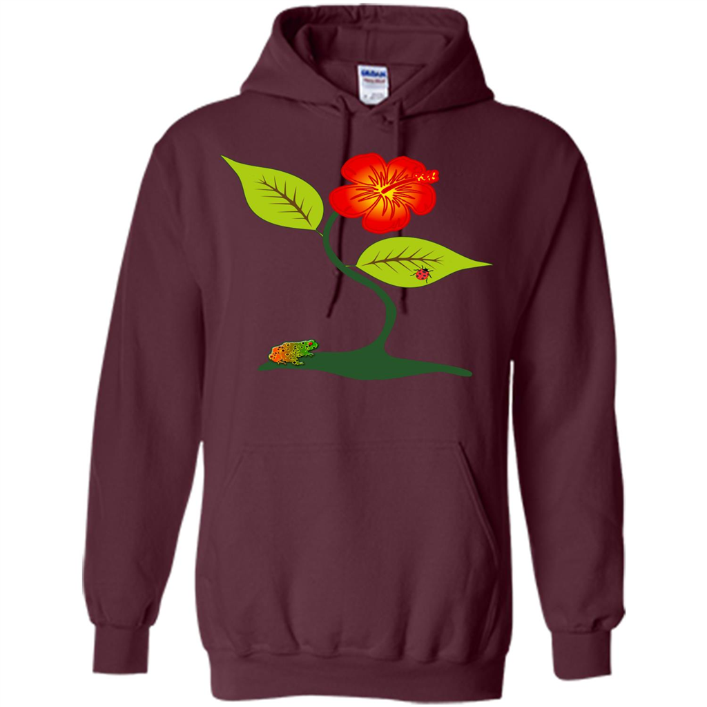 Plant And Flower T-Shirt Maroon