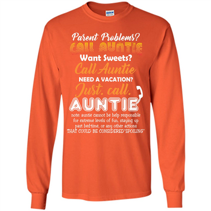 Aunt T-shirt Parent Problems Call Auntie T-shirt Orange