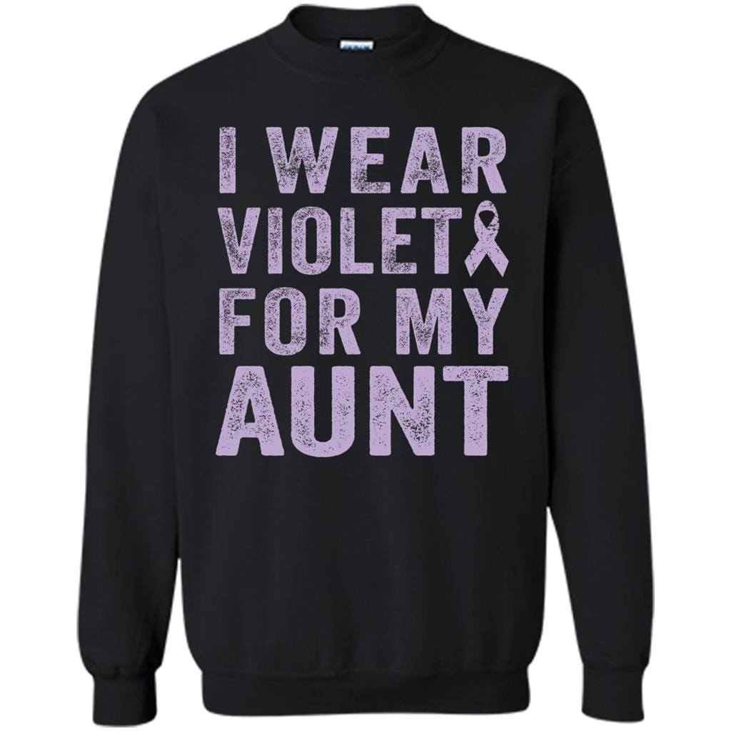 Cancer Awareness T-shirt I Wear Violet For My Aunt T-shirt Black