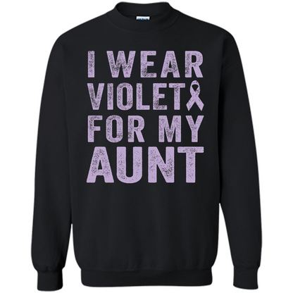 Cancer Awareness T-shirt I Wear Violet For My Aunt T-shirt Black
