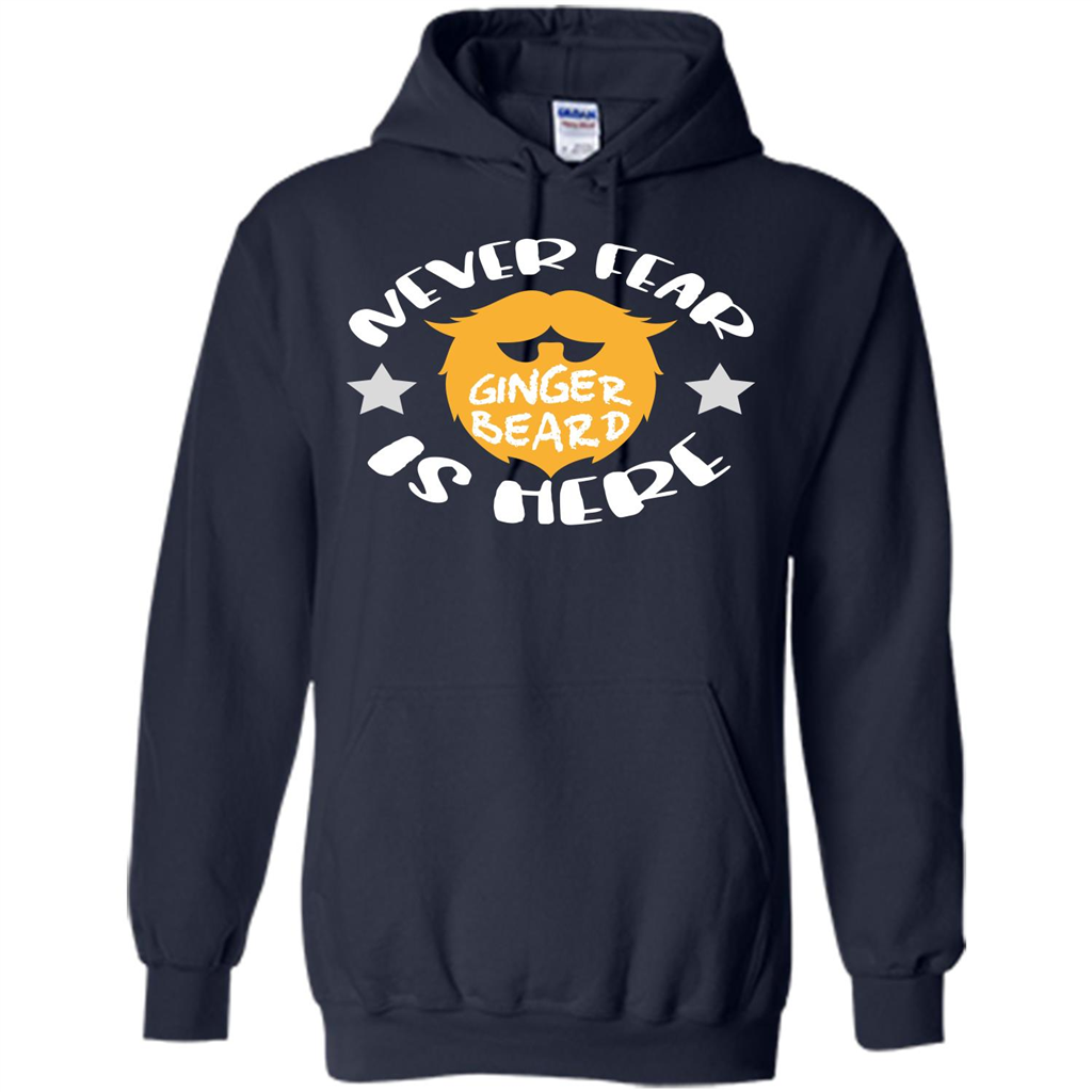 Bearded T-shirt Never Fear Ginger Beard Is Here Navy