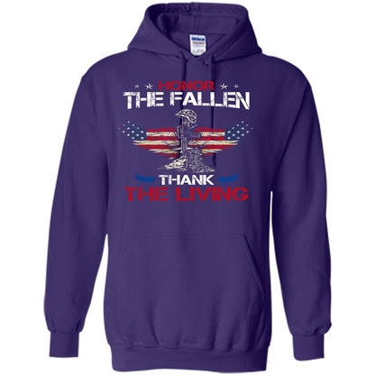 Military T-shirt Honor The Fallen Thank The Living Purple
