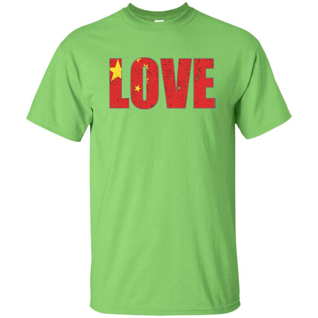 I Love China Flag T-shirt Lime