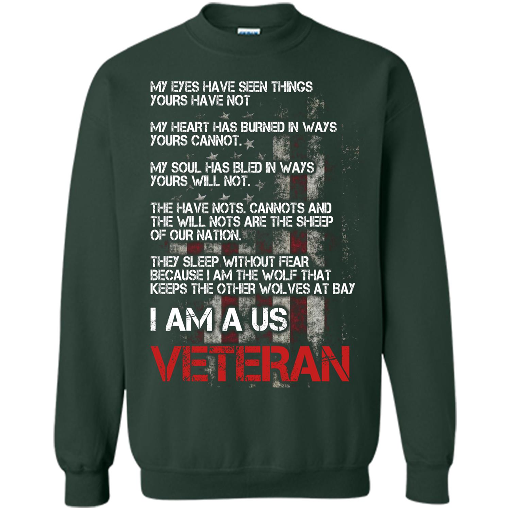 Military T-shirt I Am A Us Veteran T-shirt Forest Green