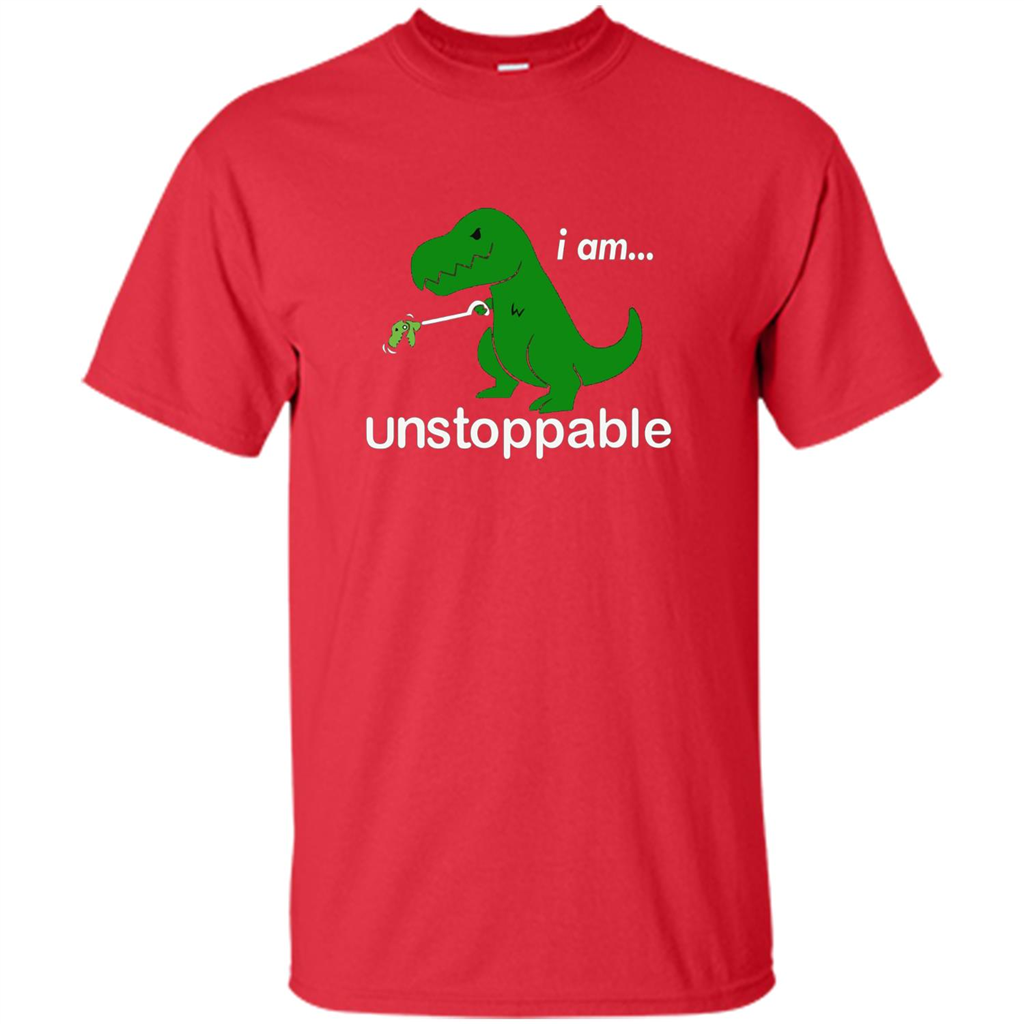 Rex Dinosaur T-shirt I Am Unstoppable Red