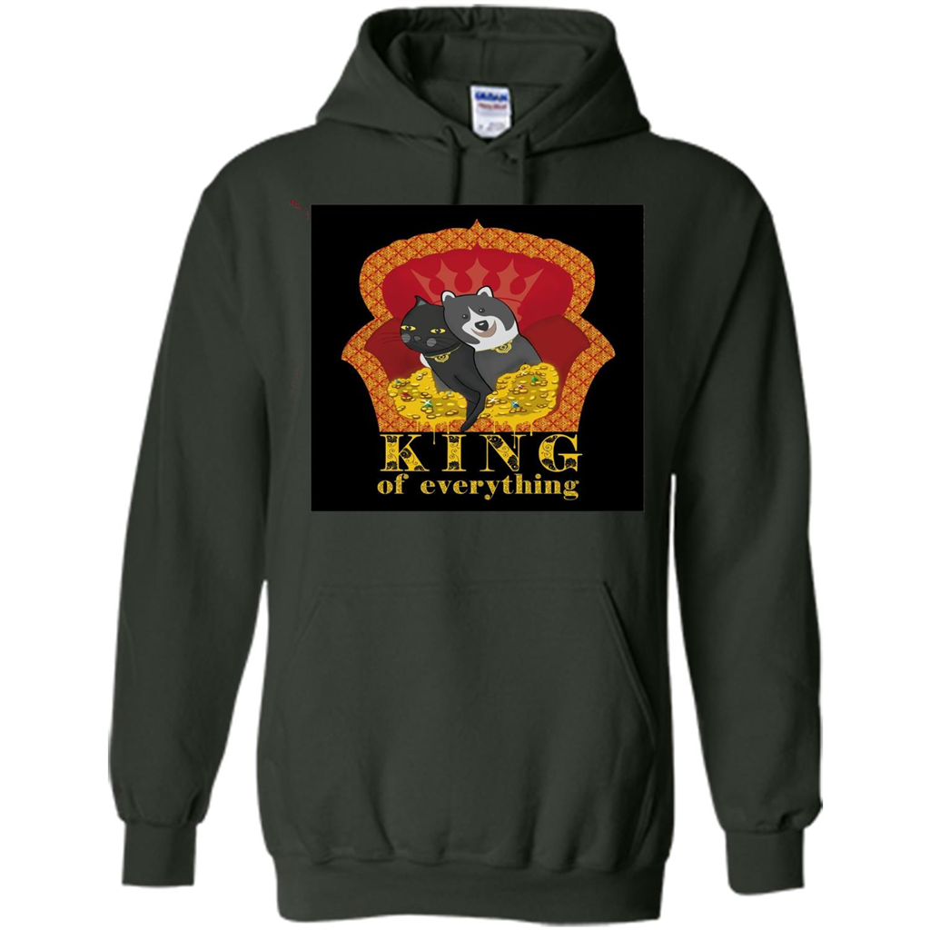 Cats And Dogs Lovers T-shirt King Of Everything Forest Green