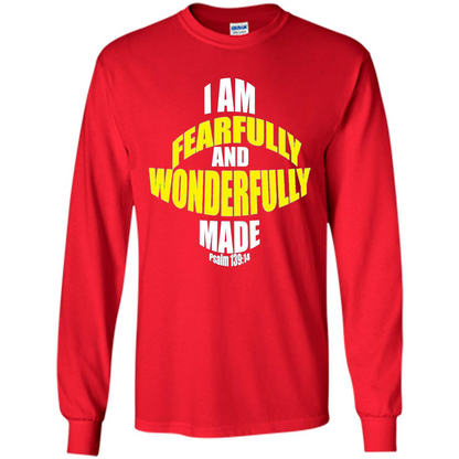 Fearfully And Wonderfully Made Christian T-Shirt Red