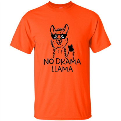Funny No Drama Llama T-shirt Orange