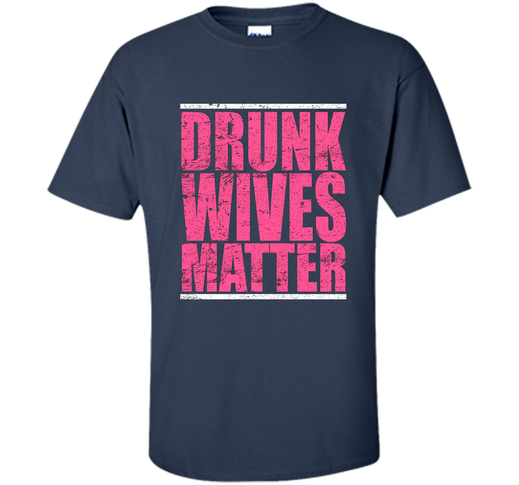 Pink Drunk Wives Matter Distressed Tshirt t-shirt Navy
