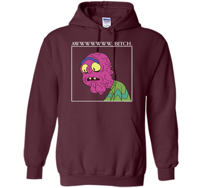Rick &amp; Morty Aww Bitch shirt Maroon