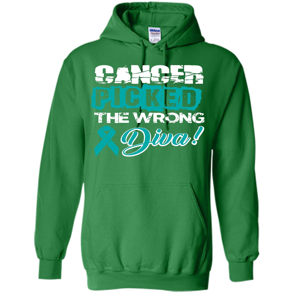 Cancer Awareness T-shirt Cancer Picked The Wrong Diva T-shirt Irish Green
