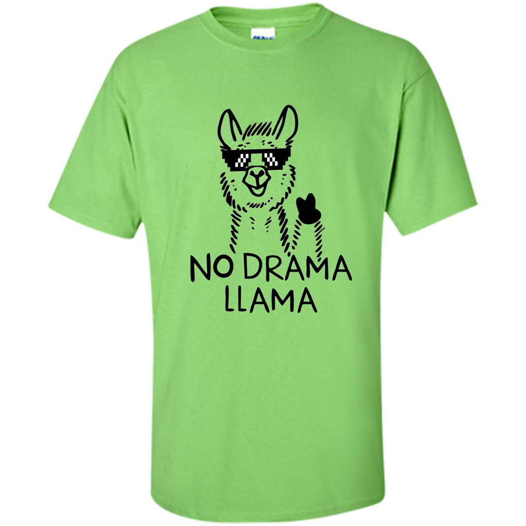 Funny No Drama Llama T-shirt Lime