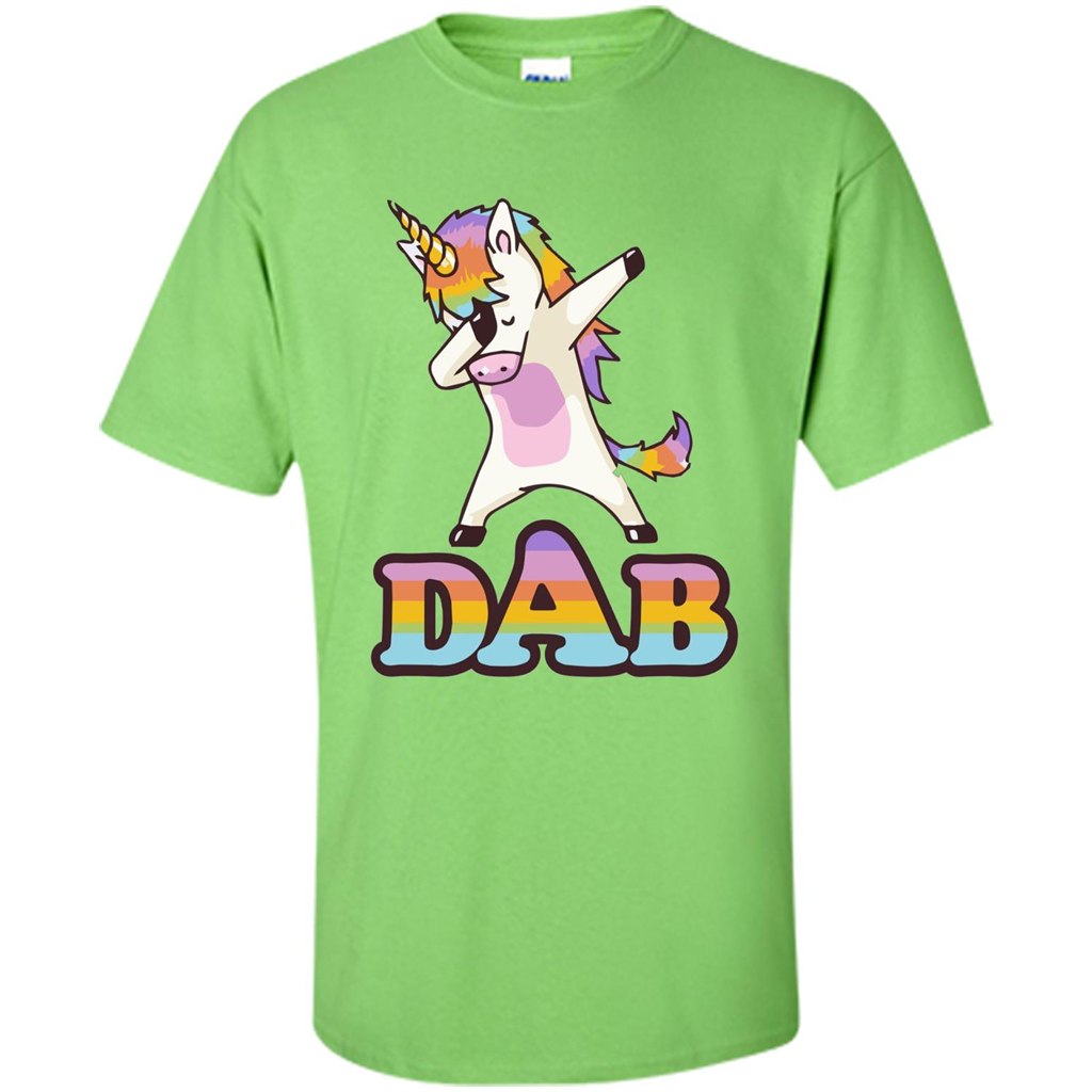 Cute Unicorn Dabbing T-shirt Lime