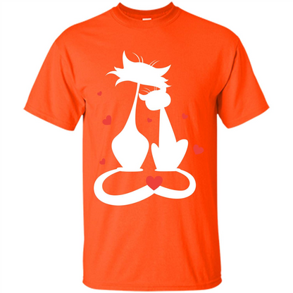 Cat Lover T-shirt Cat Couples Orange