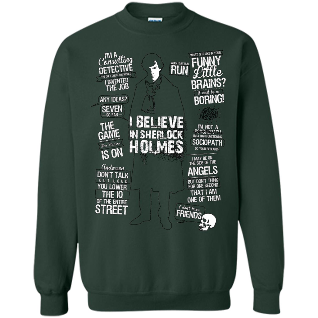 Detective Quotes To A Great Mind Nothing Is Little T-shirt Forest Green