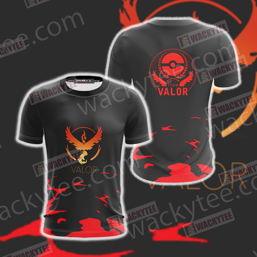 Team Valor Pokemon Go Unisex 3D T-shirt T-shirt