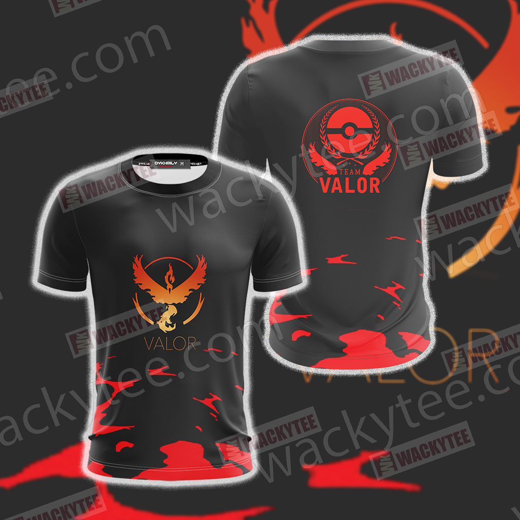 Team Valor Pokemon Go Unisex 3D T-shirt