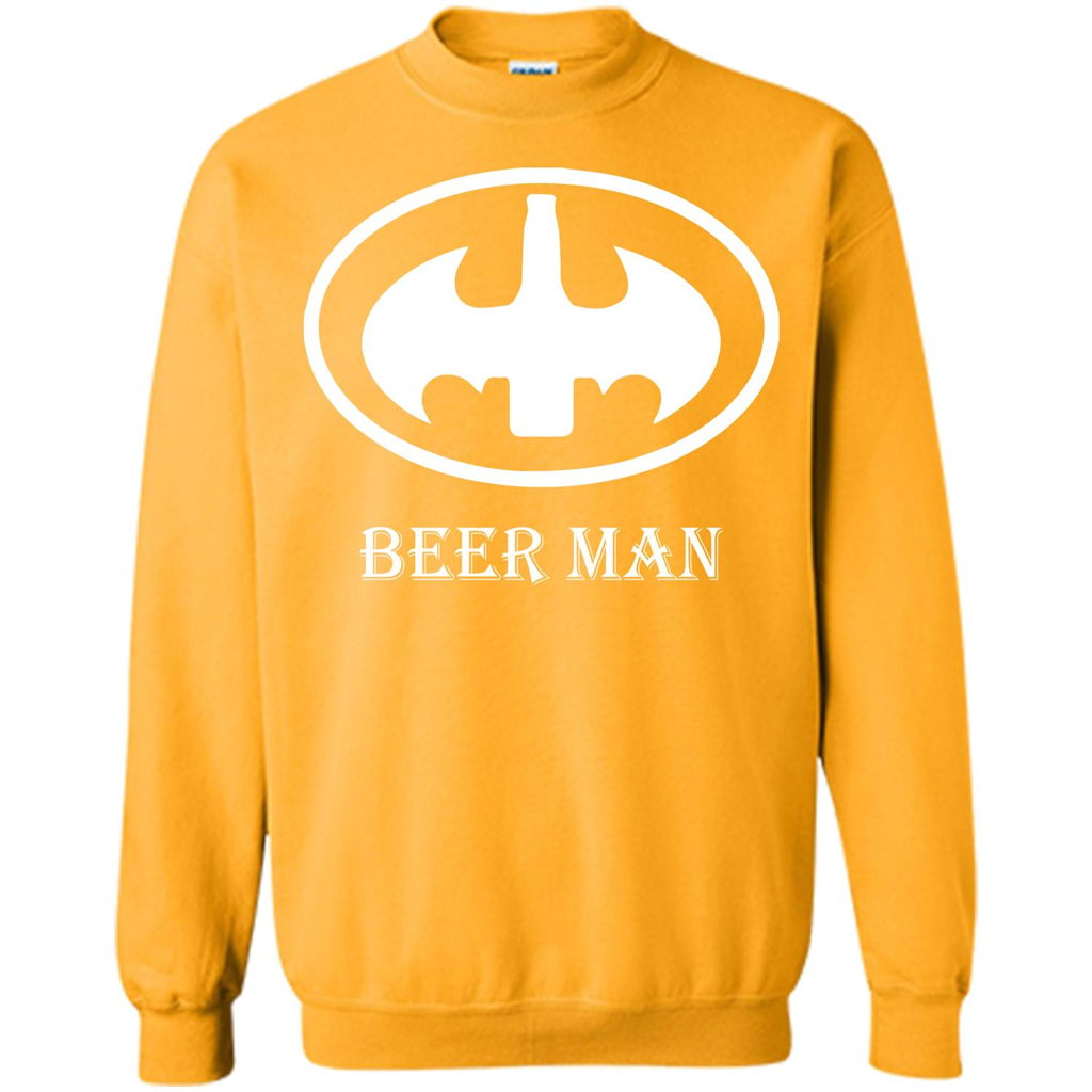 Beer Man T-shirt Funny Logo T-shirt Gold