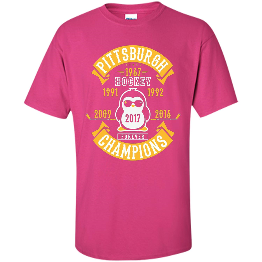 Pittsburgh Hockey 5 Times Cup Champions Cool Penguin T-shirt Heliconia