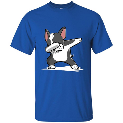 Dabbing Boston Terrier Dog T-Shirt Dab Dance T-shirt Royal