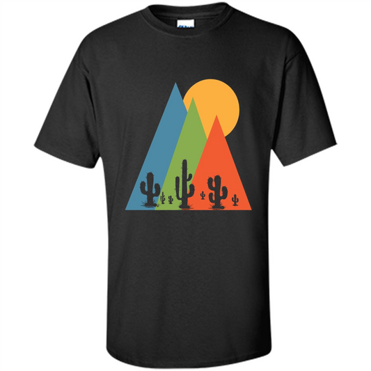 Cactus, Mountain and Sun T-shirt Black