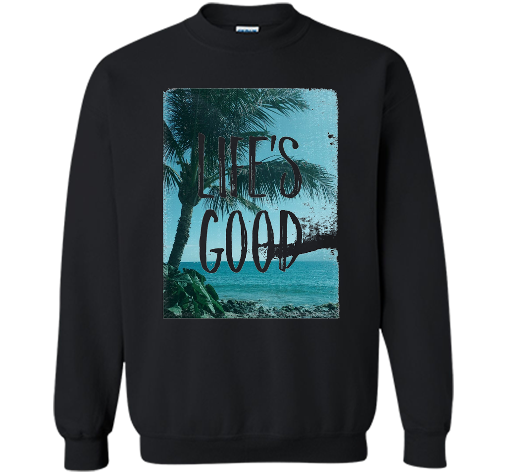 Life's Good Palm Tree T-Shirt cool shirt Black