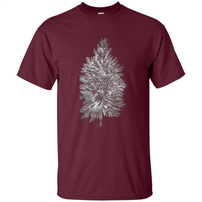 Poplar Tree T-shirt. Tree Poplar Tree Woodsman T-shirt Maroon