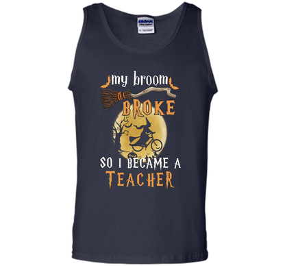 My Broom Broke So I Became A Teacher T-shirt Navy