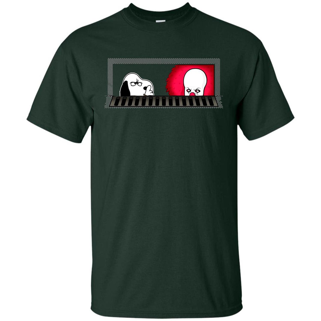 Movie T-shirt Snoopy Vs It T-shirt Forest Green