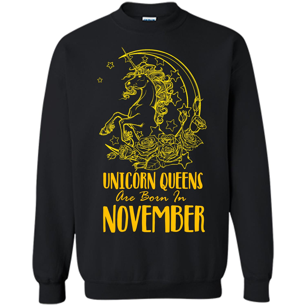 November Unicorn T-shirt Unicorn Queens Are Born In November Black