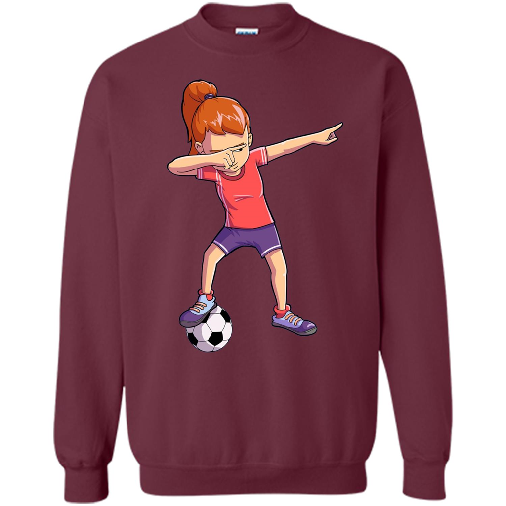 Dabbing Soccer Girl T-shirt Dab Dance T-shirt Maroon