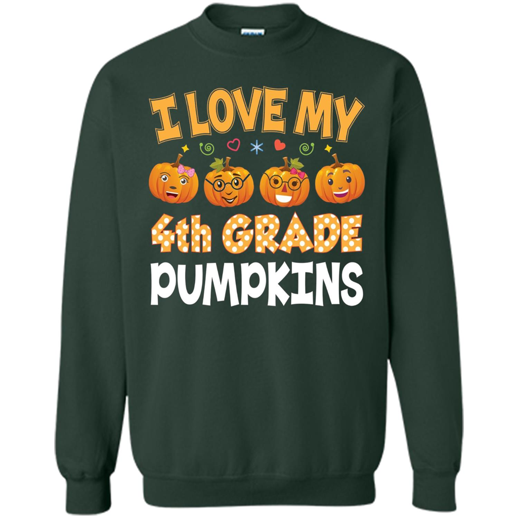 I Love my 4th Graders Pumpkins T-Shirt Fourth Grade Teacher Forest Green