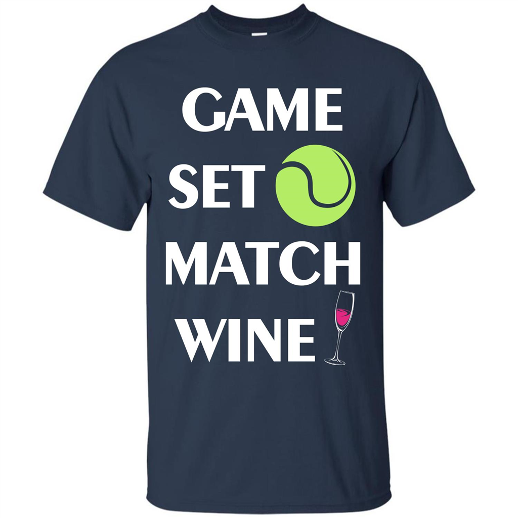 Tennis T-shirt Game Set Match Wine T-shirt Navy