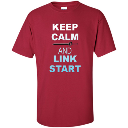 Keep Calm And Link Start T-shirt Cardinal