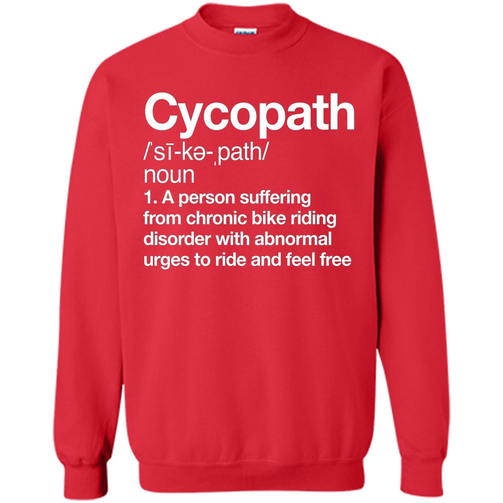 Funny Cycopath Definition T-shirt Crazy Bike Red