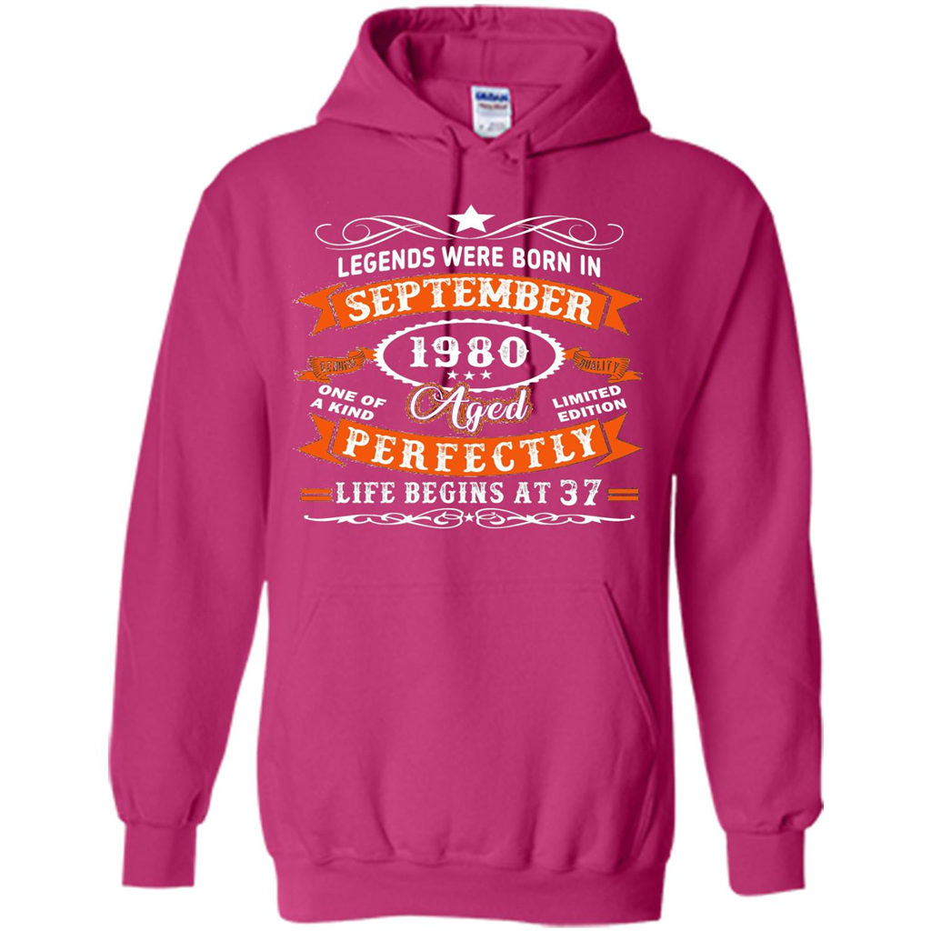 Legends Were Born In September 1980 T-shirt Birthday Gift T-shirt Heliconia