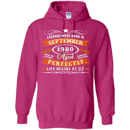 Legends Were Born In September 1980 T-shirt Birthday Gift T-shirt Heliconia