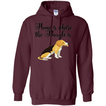 Cute Beagle T-shirt Home Is Where the Beagle Is Maroon