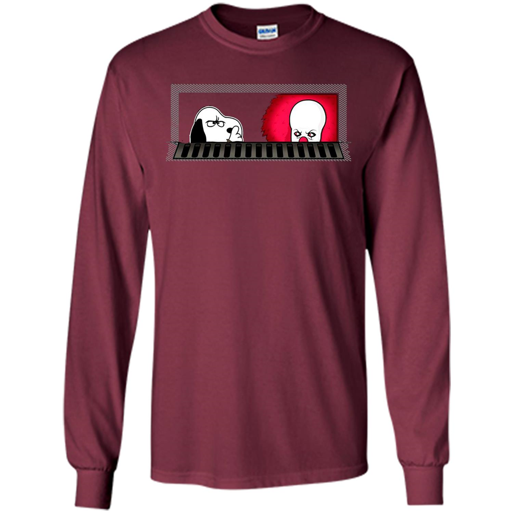 Movie T-shirt Snoopy Vs It T-shirt Maroon