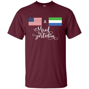 American + Sierra Leone Mixed To Perfection Flag T-Shirt