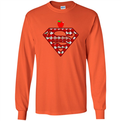 Super Superhero Teacher T-shirt School Day T-shirt Orange