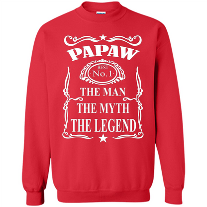 Fathers Day T-shirt Papaw The Man The Myth The Legend Red