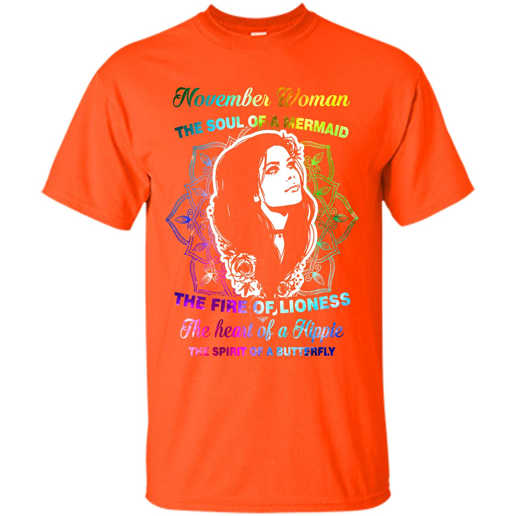 November Woman T-shirt The Heart Of A Hippie Orange