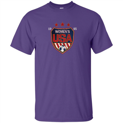 US National Woman's Soccer T-shirt USA Shield 1985 T-shirt Purple