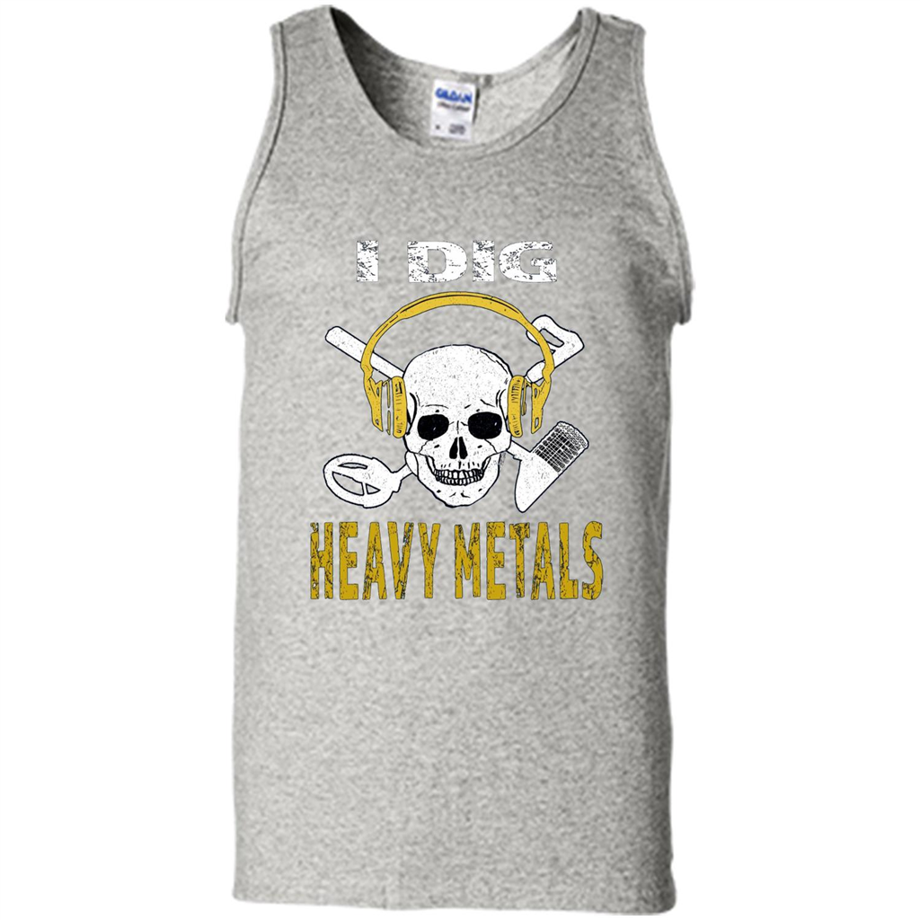 I Dig Heavy Metals Metal Detector Skull Treasure Hunt T-shirt