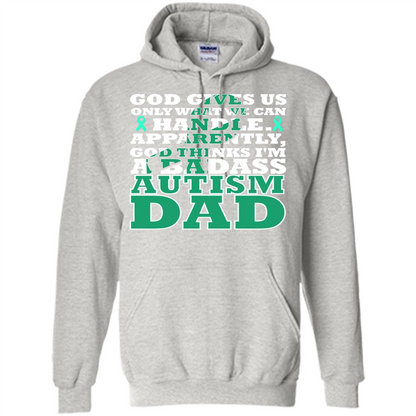 Autism Dad. I'm A Badass Autism Dad T-shirt Ash